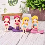 Bloom Bagicha Resin Mermaids for Tray Gardening/Landscaping/Bonsai Decoration/Home/Garden Decor/Home Decor Figurine - Set of 4 pcs (Multicolour)