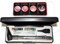 LIGHTED Ear Curettes plus HARD CASE-Third Generation Dr Mom Slimline Stainless LED Pocket Otoscope now includes True View Full Spectrum LED and Pocket Clip