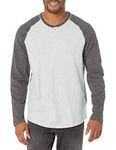 Amazon Essentials Men's Regular-Fit Long-Sleeved Henley Shirt (Available in Big & Tall), Charcoal Light Grey Heather, L