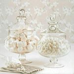 2 x DECORATIVE GLASS JAR WEDDING TABLE CENTRE PIECE SWEETS CHOCOLATE JAR (25cm & 30cm)