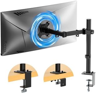 Aerostralia Single Monitor Arm, Vesa Mount Single Monitor Stand with Extention Arm, Ergonomic Adjustable Computer Monitor Stand Mount Desk Stand for 13-32 Inch Screen with 2-Grommet Mounting Base