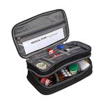 AHM Polyester Emergency First Aid Bag Organizer(No Medicine Included),Portable Survival Kit Empty Case For Home Outdoor Travel Rescue,Nurse Bag,Medical Bag Clinical Bag With Inner Dividers-(Black)