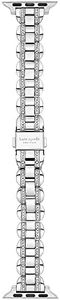 Kate Spade New York Women's Stainless Steel Apple Watch Band Strap 38mm 40mm Color: Silver Glitz (Model: KSS0090)