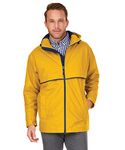 Charles River Apparel Men's New Englander Waterproof Rain Jacket (Reg & Ext Sizes), Yellow/Navy, 3XL