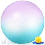 Sportneer Extra Thick Exercise Ball - 25.6''Yoga Ball with Quick Pump - Anti-Burst and Slip Resistant Fitness Ball Chair for Pregnancy and Physical Therapy (Blue Purple)