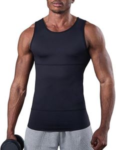 KOCLES Compression Shirt Men Slimming Undershirt Body Shaper Vest, Gym Workout Gynecomastia Compression Tank Top, Abs Abdomen Shapewear Tummy Control (3X-Large, Black)