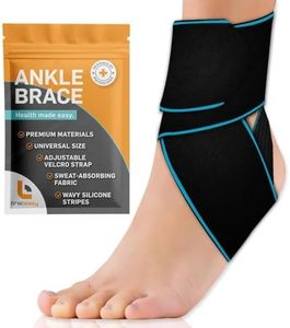 BracEasy Ankle Brace for Sprained Ankle, Ankle Support for Women & Men - Ankle Braces & Wrap for Stabilizing, Tendonitis, Basketball, Running, Sprains, Achilles - Both Left & Right [Blue; Single]