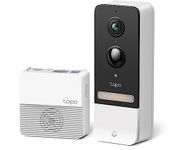 TP-Link Tapo D230S1 2K 5Mp/1920p Smart Wireless Security Video Doorbell,Battery-Powered,Two-Way Talk,Ip64,Colour Night Vision,Cloud &Local Storage,Compatible with Alexa&Google Home,Easy Installation