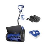 Snow Joe 24V Cordless Electric Shovel Kit w/ 4Ah Battery & Charger, 13″ Clearing Width, 400W Motor – Portable, Lightweight, Fast Ice & Snow Removal for Deck, Patio, Driveway, 24V-SS13