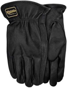 Watson Gloves Black Range Rider Glove - Buttery Soft Deerskin Leather & Slip-On Cuff (Medium)