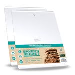 Baker's Secret 2pcs Large Flat Cookie Sheet 18" x 14" Aluminum Flat Baking Sheet, Extra Thick -2.7mm- 100% Recycled Aluminum, Half Sheet with hanging hole - The Natural Aluminum Collection