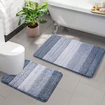 Kmson 2 Piece Ombre Bath Mat Set Ba