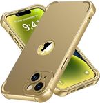 ORETECH Designed for iPhone 14 Case with [2 x Tempered Glass Screen Protector] [Shockproof Protective] Soft TPU Silicone Phone Case for iPhone 14 Case-6.1''Gold