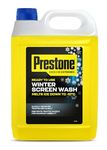 Prestone Screenwash, Ready To Use Screen Wash For Cars - Winter, High Performance Cleaning With Streak Free Formula, Maximum Visibility Winter Windscreen Washer Fluid, Removes Stubborn Dirt, 5L Bottle