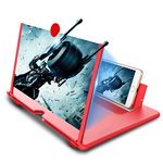 Newseego 12" Phone Screen Magnifier, HD Mobile Phone Amplifier with Foldable Stand Holder 3D Anti-Radiation Movies Video Expanders Phone Magnifier Screen with Pull Design for All Smartphone - Red…