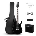 Ktaxon 39" Electric Guitar with 20Watt Amp, Full Size 170 Model Starter Guitar Kit for Beginners & Professional W/Bag, Shoulder Strap, Wrench Tool, Plectrum - Black