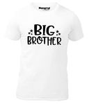 Hangout Hub Big Brother Printed Tshirt for Boys | Super Combed Cotton Kids T-shirt | Round Neck T Shirt | Half Sleeves Tees | Fade-Resistant Breathable Apparel (White;12-14 Years) Pack Of 1