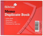 Silvine Duplicate Memo Book - Numbered 1-100 with index sheet (102 x 127mm) [Pack of 12]