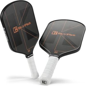 Pickleball Paddle, Carbon Fiber Surface with Reinforced 16mm Polypropylene Honeycomb Core, Perforated Grip, USA Pickleball Approved,2 Pickleball Paddle with 4 PE Balls& 1 Bag