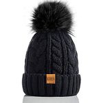 REDESS Women Winter Pompom Beanie Hat with Warm Fleece Lined, Thick Slouchy Snow Knit Skull Ski Cap