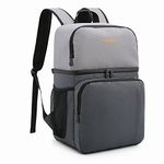 TOURIT Insulated Cooler Backpack Dual Compartment Light Lunch Backpack with Cooler for Men Women to Work, Hiking, Camping, Park, School or Day Trips