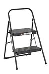 COSCO 2-Step Household Folding Steel Step Stool, Black