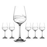 DIAMANTE Fantasy Hand Cut White Wine Glasses Made from Lead Free Crystal - Set of 6-360ml