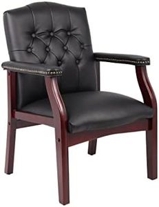 Boss Office Products Ivy League Executive Guest Chair, Vinyl, Black