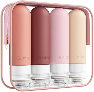 Quatish Travel Bottles for Toiletries, Original Patented Leak Proof Travel Size Containers, 3 oz Tsa Approved Silicone Shampoo and Conditioner Bottles, 4 Pack, Red Rock