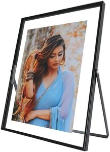 AhaGo Black Floating Frame (8"x10", Vertical), For Picture 7x9, 6x8, 5x7, Tabletop Shelf Photo Frame, Classy For Christmas, Birthday or Wedding, Home or Office Décor
