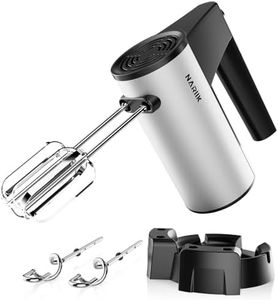 Electric Hand Mixer, 600W Kitchen Handheld Mixer, Turbo Boost/Self-Control Speed + 5 Speed + Eject Button + Stainless Steel Hand Beaters*2 & Dough Hooks*2, Kitchen Mixer for Cream/Cookies/Dough