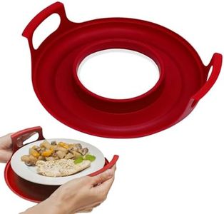 Microwave Cools Plate and Spillover Caddy,Heat Resistant Microwave Caddy Bowl Holder for Plates Bowls | Microwave Cools Caddy with Handles,Microwave Holder Kitchen Tools