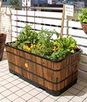 VegTrug Wood Trough Planter (Burnt Oak, Large), 1 Piece