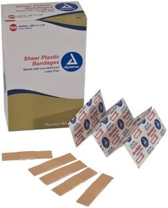 Dynarex Adhesive Bandage, Sheer Junior, 3/8 Inches X 1.5 Inches Sterile, 100 Count (Pack of 36)