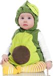 Bonangber Baby Halloween Costumes Toddler Avocado Costume Zipper Hooded Sleeveless Avocado Romper Fruit Costume Cosplay Outfit(B-Green Avocado,18-24 Months)