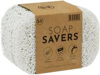 S&T INC. Soap Holder for Kitchen and Bathroom Soap Dish, Soap Saver for Hand Soap and Bar Soap, 6 Pack, 2.9 Inches by 4.4 Inches, White