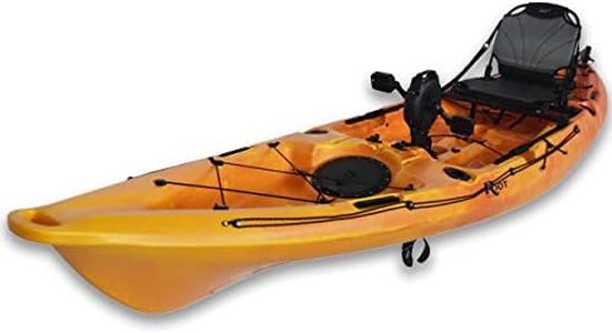 Mako 12 Pedal Drive Fishing Kayak – Lightweight & Comfortable with Adjustable Seat, 4 Rod Holders, Ample Storage, Impulse Drive Pedal System & Advanced Rudder Control