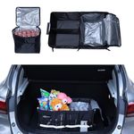 Neodrift Trunk Master Pro With Cooler Bag - Multi-Compartment Car Organizer, Durable & Portable Polyester, Anti-Skid For Sedan, Suv, Minivan - Ideal For Cargo, Gifts, Toys, Automobiles, Black