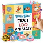 Ditty Bird Talking Books 100 Animals | 100 Words for Vocabulary & Speech Learning | Board Books for Toddlers 1-3 | Children's Interactive Toddler Books with Great Pictures | Sturdy Baby Sound Books