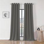 Joydeco Blackout Curtains 108 Inch Length 2 Panels Set, Thermal Insulated Long Curtains& Drapes 2 Burg, Room Darkening Grommet Curtains for Living Room Bedroom Window (Light Grey, W52 x L108 Inch)