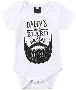 MAINESAKA Newborn Baby GOT My Mind ON My Mommy Paws Funny Bodysuits Rompers Outfits Grey White 0-18M (Z-Daddy's Little Beard, 0-3M)