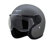 Vega Jet ISI DOT Certified Matt Finish Open Face Helmet for Men and Women with Clear Visor(Dull Anthracite, Size:L)