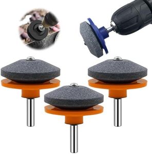 YAUNJI 2025 New Lawnmower Dull Blade Sharpener, Lawn Mower Blade Sharpener Kits for Garden, Universal Blade Sharpeners for Lawn Mowers for Any Power Hand Drill (5, Orange)