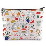 BWWKTOP Italian Cosmetic Makeup Bag Italy Travel Trip Gifts Italy Makeup Zipper Pouch Italy Merchandise, Italia MB, Bag