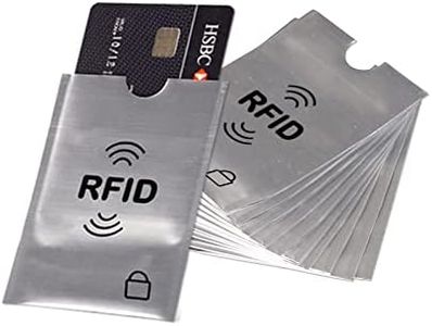 10x RFID Blocking Sleeves Secure Credit Card ID Protector Anti Theft Scan Safe Holder Blocker Identity Prevention Aluminum Foil Slim Silver Safety, 89031A1