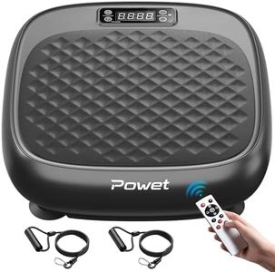 POWET Mini Vibration Plate Exercise Machine, Whole Body Workout Waver Vibration Plate for Lymphatic Drainage with 5 Setting Modes, 99 Speed Levels for Weight Loss, Shaping, Toning (Black)