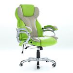 WestWood New Heated Massage Gaming Office Chair | Reclining Home Computer Swivel Seat | orthopedic Lumbar Support Winged Back Chair | Green – MC8074