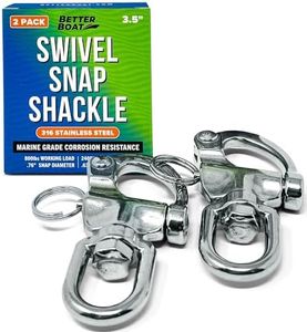 Better Boat Stainless Steel Quick Release Snap Shackles, 2-Pack, 3.5", 316 Marine Grade, Swivel Shackle for Sailing Rigging, SCBA Mask Clips, Spinnaker Halyard, and Sailboat Hardware
