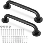 2 Pack Grab Bars for Bathtubs and Showers, 12 Inch Anti-Slip Handle for Elderly, Handicap, Seniors (Black)