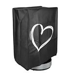kwmobile Cover Compatible with Ninja CREAMi - Plastic Case for Kitchen Mixer - White/Black Brushed Heart